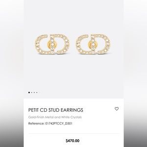 Christian Dior gold stud earrings